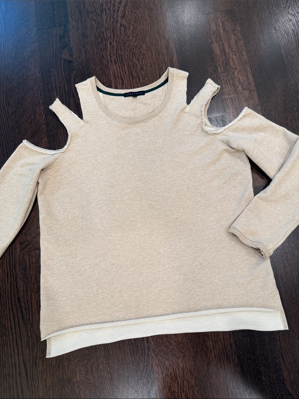 Sanctuary Beige Cold shoulder long sleeve